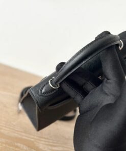 Hermes Kelly Mini Top Handle Bag 7.5in/ 19cm Noir Epsom Palladium Hardware For Women - Image 9