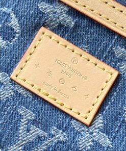 Louis Vuitton Keepall Bandouliere 45 Travel Bag 17.7in/ 45cm Blue Denim Gold Hardware M24315 - Image 7