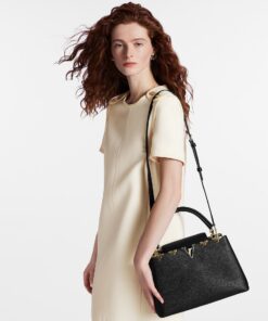 Alternative view of Louis Vuitton Capucines MM Top Handle Bag 12.4in/ 31.5cm Black Gold Hardware For Women M54663