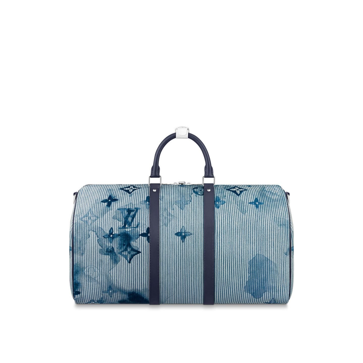 Louis Vuitton Keepall Bandouliere 50 Travel Bag 19.7in/ 50cm Blue For Men Silver Hardware M57946 - Image 2