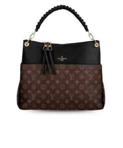 Louis Vuitton Maida Hobo Bag 12.6in/ 32cm Brown/ Black Monogram Gold Hardware For Women