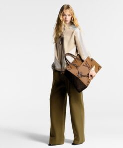 Louis Vuitton OnTheGo Voyage Tote Bag 16.9in/ 43cm Brown Monogram Reverse Gold Hardware For Women M46823 - Image 3