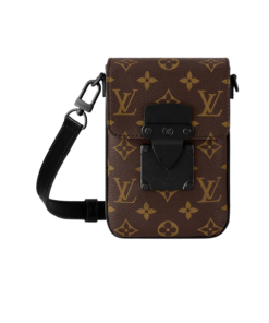 Louis Vuitton S-Lock Vertical Wearable Wallet 7.5in/ 19cm Black Monogram Macassar Black Hardware For Men M81522