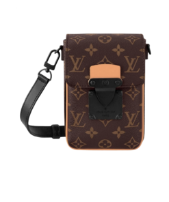 Louis Vuitton S-Lock Vertical Wearable Wallet 7.5in/ 19cm Brown Monogram Gold Hardware For Men