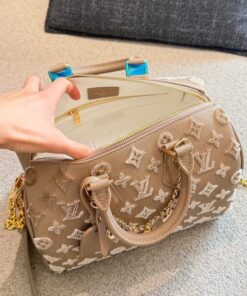 Louis Vuitton Speedy Bandouliere 25 Top Handle Bag 9.8in/ 25cm Light Brown Gold Hardware For Women - Image 8