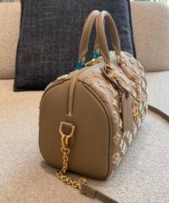Louis Vuitton Speedy Bandouliere 25 Top Handle Bag 9.8in/ 25cm Light Brown Gold Hardware For Women - Image 7