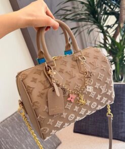 Louis Vuitton Speedy Bandouliere 25 Top Handle Bag 9.8in/ 25cm Light Brown Gold Hardware For Women - Image 5