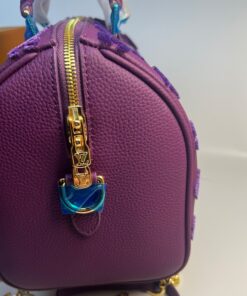 Louis Vuitton Speedy Bandouliere 25 Top Handle Bag 9.8in/ 25cm Purple Gold Hardware For Women - Image 7