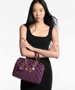 Alternative view of Louis Vuitton Speedy Bandouliere 25 Top Handle Bag 9.8in/ 25cm Purple Gold Hardware For Women