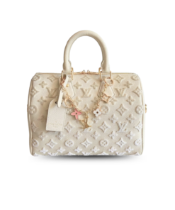 Louis Vuitton Speedy Bandouliere 25 Top Handle Bag 9.8in/ 25cm Cream Gold Hardware For Women