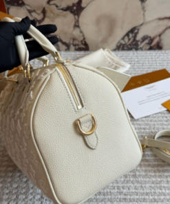 Louis Vuitton Speedy Bandouliere 25 Top Handle Bag 9.8in/ 25cm Cream Gold Hardware For Women - Image 6