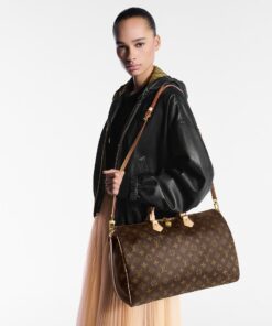 Louis Vuitton Speedy Bandouliere 40 Top Handle Bag 15.7in/ 40cm Brown Monogram Gold Hardware For Women M46982 - Image 3