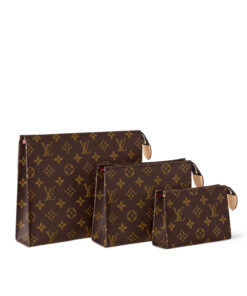 Alternative view of Louis Vuitton Trio Toilet Pouch 9.8in/ 25cm Brown Monogram Gold Hardware For Women M47195