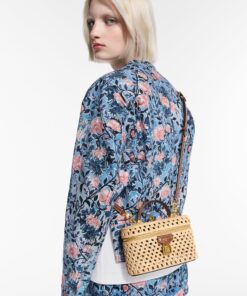 Louis Vuitton Vanity Chain Pouch 7.5in/ 19cm Natural Tan Raffia Gold Hardware For Women M14303 - Image 3