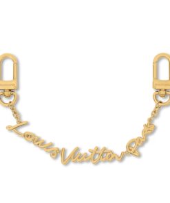 Louis Vuitton LV Script Chain Bag Charm Gold Hardware For Women M03473