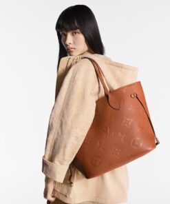 Louis Vuitton Neverfull MM Tote Bag 12.2in/ 31cm Cognac Gold Hardware For Women M12605 - Image 3