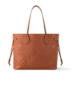 Louis Vuitton Neverfull MM Tote Bag 12.2in/ 31cm Cognac Gold Hardware For Women M12605