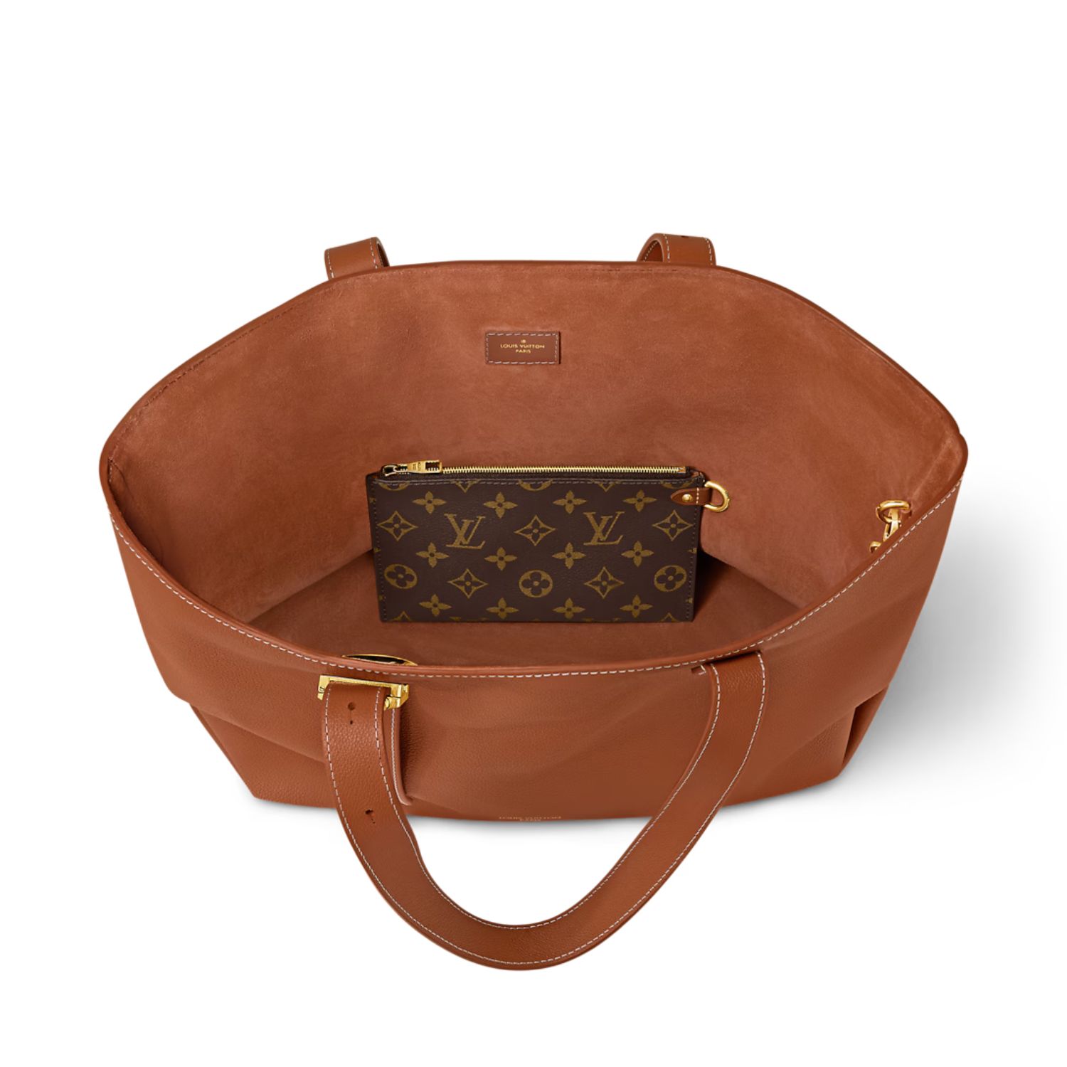 Louis Vuitton Low Key Cabas MM Shoulder Bag 18.5in/47cm Cognac Brown Gold Hardware For Women M25342 - Image 6
