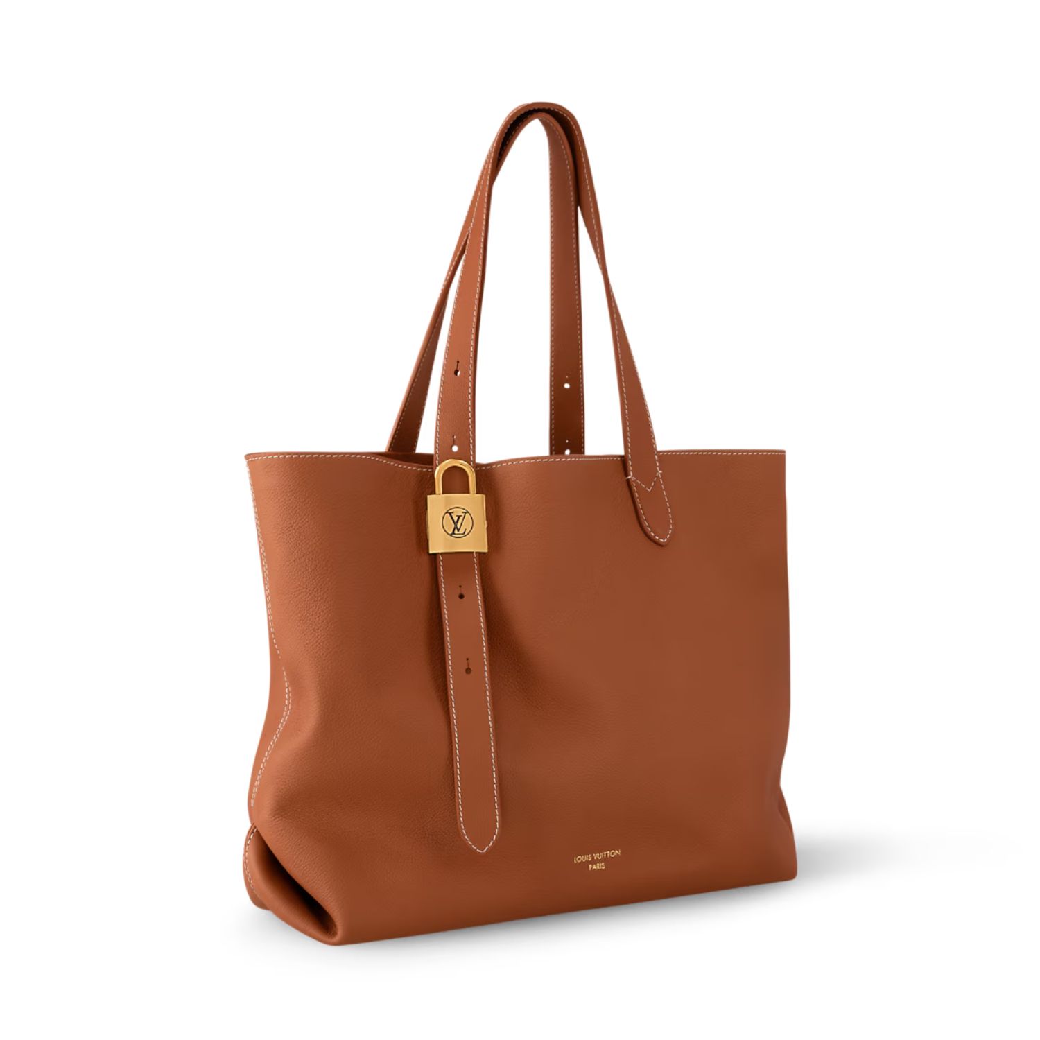 Louis Vuitton Low Key Cabas MM Shoulder Bag 18.5in/47cm Cognac Brown Gold Hardware For Women M25342 - Image 4