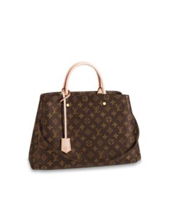 Louis Vuitton Montaigne GM Top Handle Bag 15.4in/ 39cm Brown Monogram Gold Hardware For Women M41067