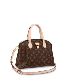 Louis Vuitton Rivoli PM Top Handle Bag 12in/ 30.5cm Brown Monogram Gold Hardware For Women M44543