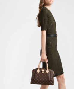 Alternative view of Louis Vuitton Rivoli PM Top Handle Bag 12in/ 30.5cm Brown Monogram Gold Hardware For Women M44543