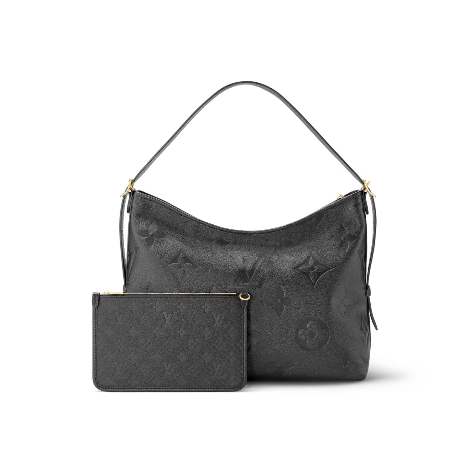 Louis Vuitton CarryAll MM Shoulder Bag 15in/ 39cm Monogram Empreinte Black Gold Hardware For Women M46289 - Image 6