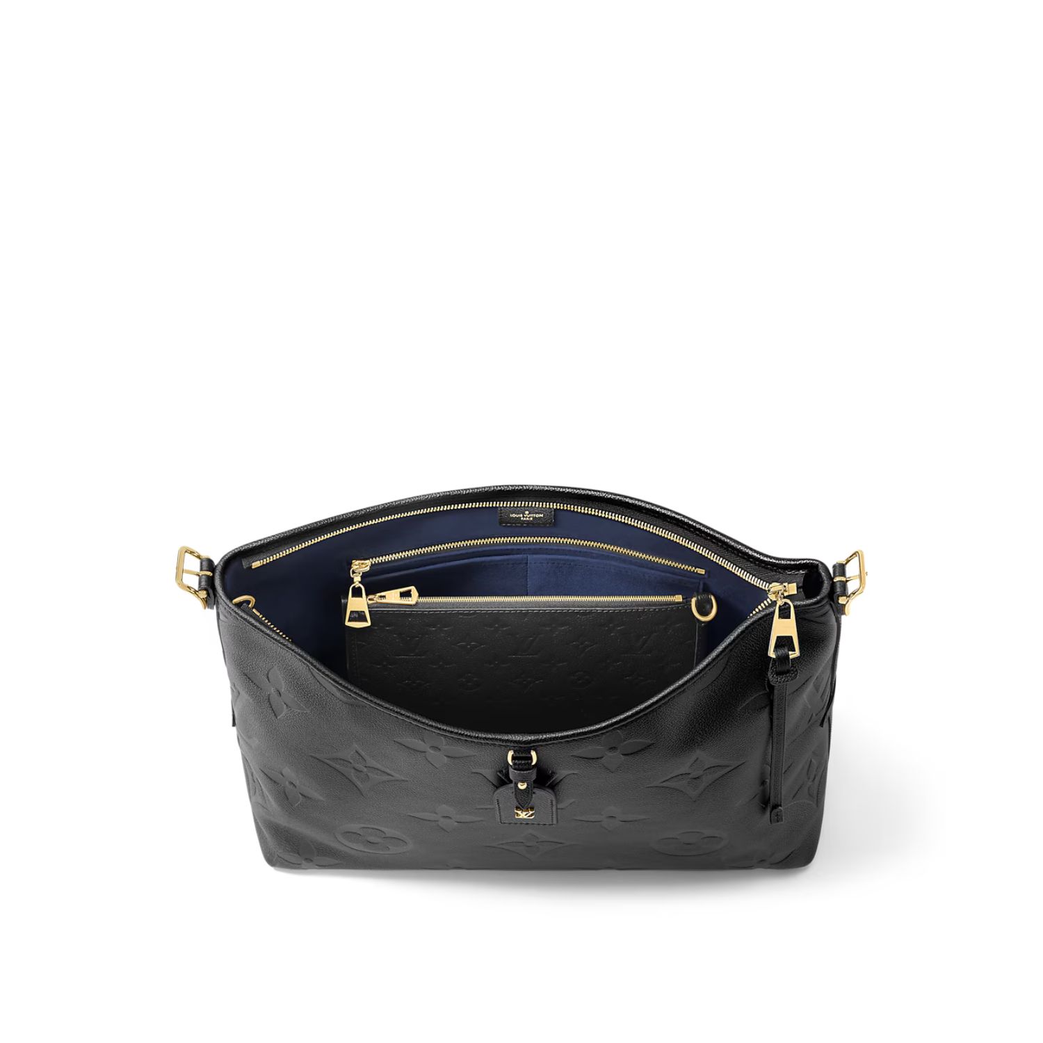 Louis Vuitton CarryAll MM Shoulder Bag 15in/ 39cm Monogram Empreinte Black Gold Hardware For Women M46289 - Image 7