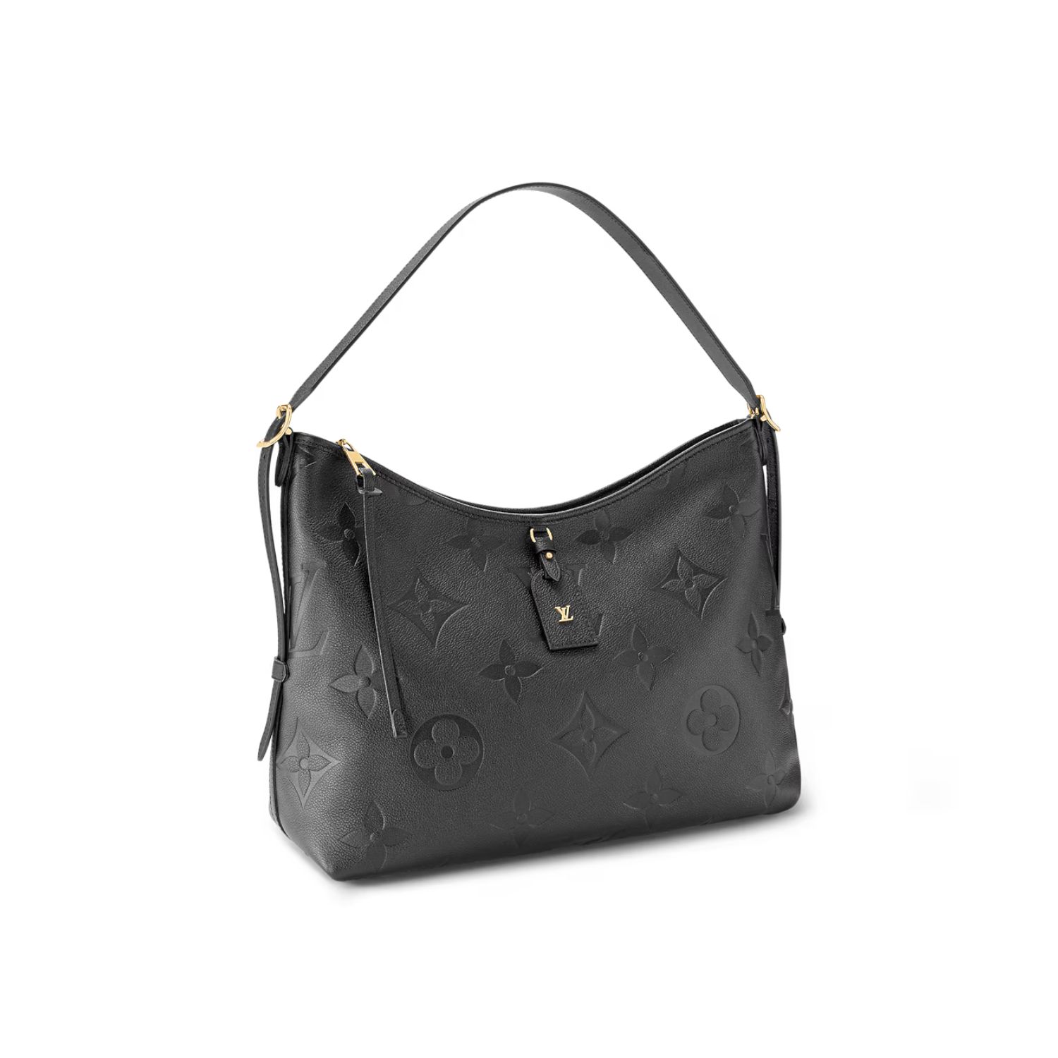 Louis Vuitton CarryAll MM Shoulder Bag 15in/ 39cm Monogram Empreinte Black Gold Hardware For Women M46289 - Image 8