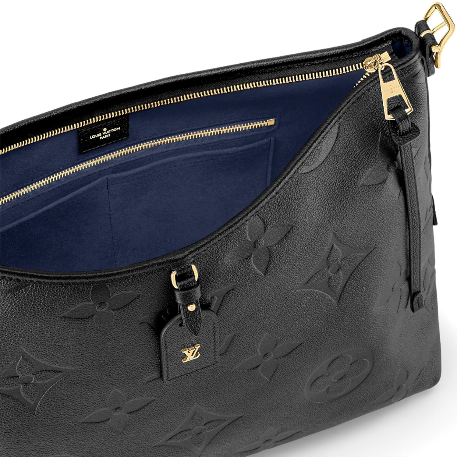 Louis Vuitton CarryAll MM Shoulder Bag 15in/ 39cm Monogram Empreinte Black Gold Hardware For Women M46289 - Image 5