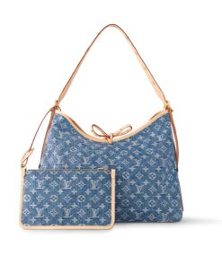 Alternative view of Louis Vuitton CarryAll MM Shoulder Bag 15.4in/ 39cm Blue Denim Gold Hardware For Women M46855