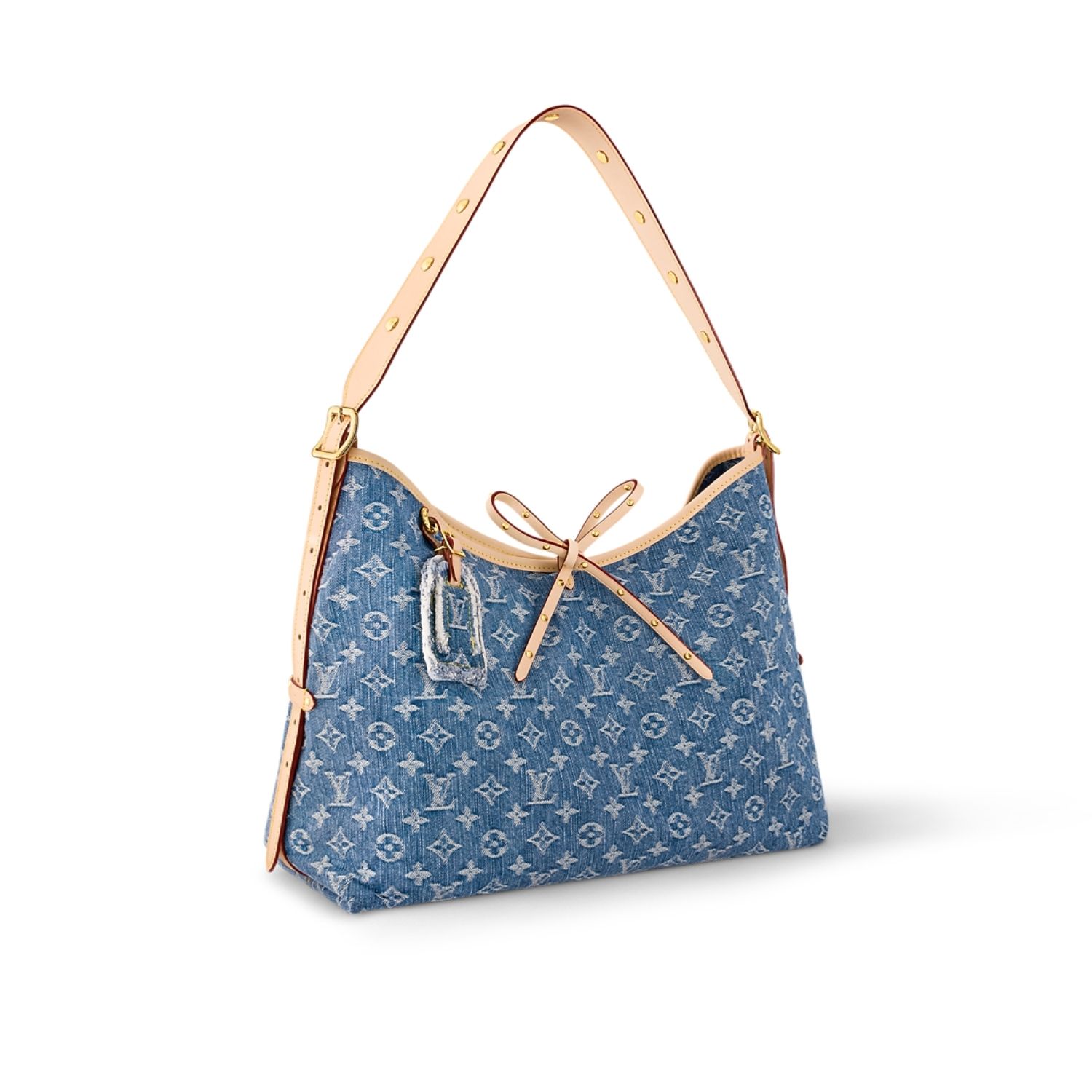Louis Vuitton CarryAll MM Shoulder Bag 15.4in/ 39cm Blue Denim Gold Hardware For Women M46855 - Image 4