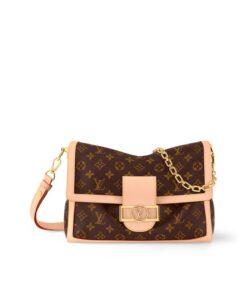 Louis Vuitton Dauphine Soft GM Crossbody Bag 11in/ 28cm Brown Monogram Canvas Gold Hardware For Women M47149