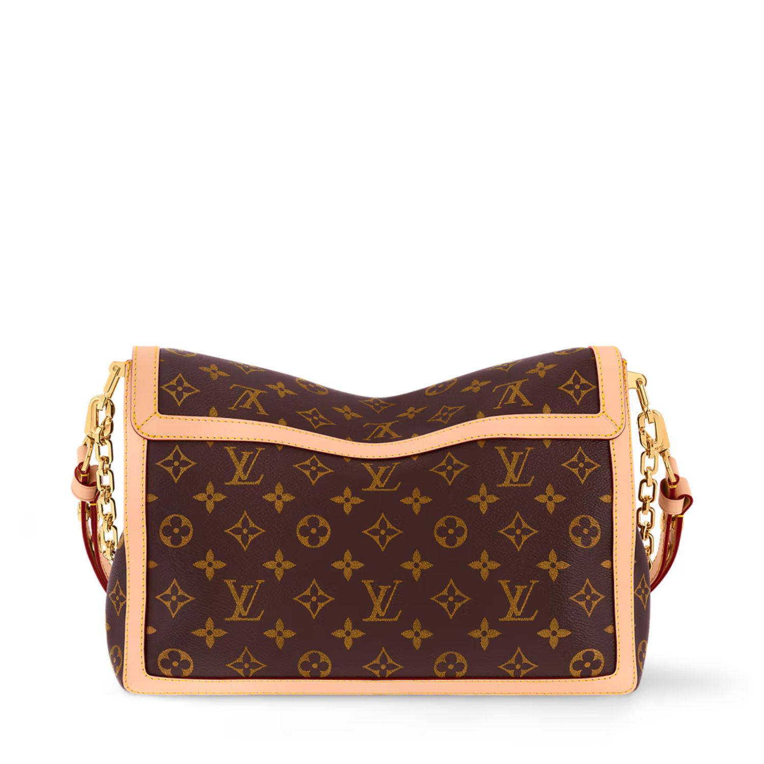 Louis Vuitton Dauphine Soft GM Crossbody Bag 11in/ 28cm Brown Monogram Canvas Gold Hardware For Women M47149 - Image 5