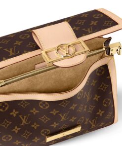 Louis Vuitton Dauphine Soft GM Crossbody Bag 11in/ 28cm Brown Monogram Canvas Gold Hardware For Women M47149 - Image 7
