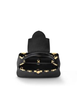 Louis Vuitton Capucines MM Top Handle Bag 12.4in/ 31.5cm Black Gold Hardware For Women M54663 - Image 8