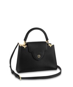 Louis Vuitton Capucines MM Top Handle Bag 12.4in/ 31.5cm Black Gold Hardware For Women M54663 - Image 5