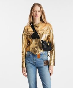 Louis Vuitton New Wave Multi Pochette Shouler Bag 7.5in/ 19cm Black Gold Hardware For Women M56461 - Image 4