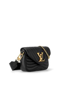 Louis Vuitton New Wave Multi Pochette Shouler Bag 7.5in/ 19cm Black Gold Hardware For Women M56461 - Image 5
