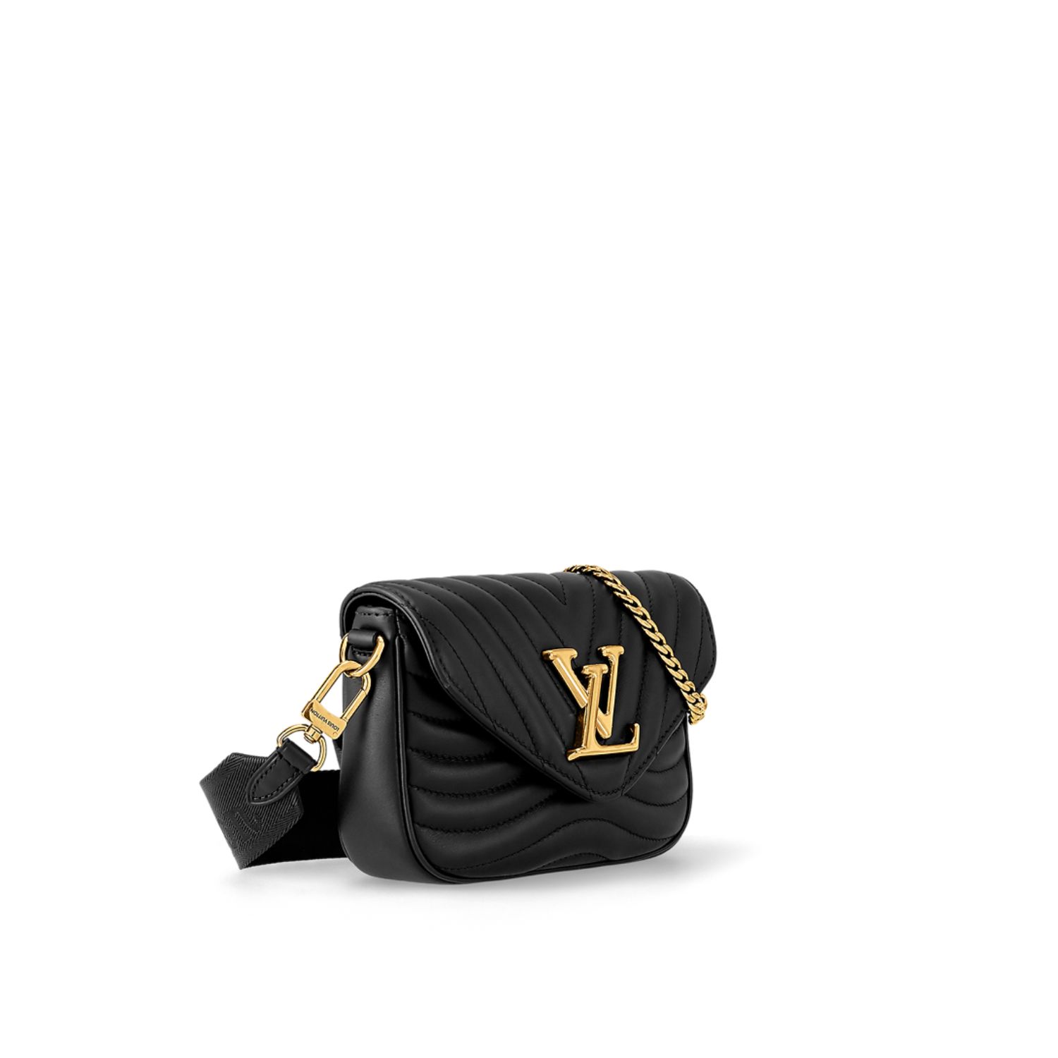 Louis Vuitton New Wave Multi Pochette Shouler Bag 7.5in/ 19cm Black Gold Hardware For Women M56461 - Image 5