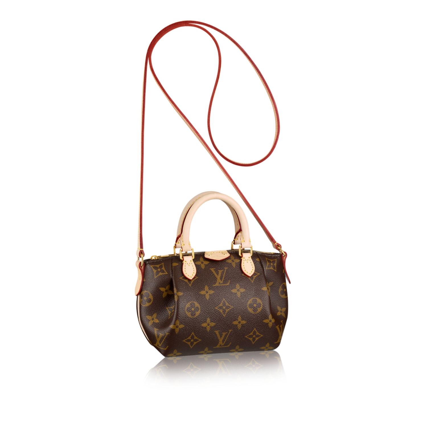Louis Vuitton Turenne Nano Top Handle Bag 6.7in/ 17cm Brown Monogram Canvas Gold Hardware For Women M61253