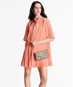 Alternative view of Louis Vuitton Pochette Felicie Shoulder Bag  8.3in/ 21cm Tourterelle Gray/ Cream Gold Hardware For Women M82610