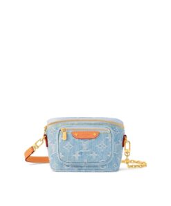 Louis Vuitton Mini Bumbag 6.7in/ 17cm Sky Blue Denim Gold Hardware For Women M83353