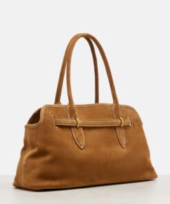 Miu Miu Adventure Tote Bag 17.3in/ 44cm Cocoa Brown Suede Gold Hardware 5BG310_2CSS_F0316_V_OOO - Image 5