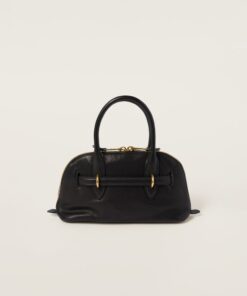 Miu Miu Aventure Small Tote Bag 11in/ 28cm Black Antiqued Gold Hardware For Women 5BB169_2BBL_F0002_V_OOO - Image 4