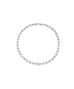 Louis Vuitton Monogram Chain Necklace Silver Tone For Men M00307