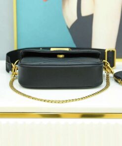 Louis Vuitton New Wave Multi Pochette Shouler Bag 7.5in/ 19cm Black Gold Hardware For Women M56461 - Image 12