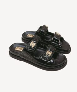 Chanel Sandals With Chanel Logo Black For Women