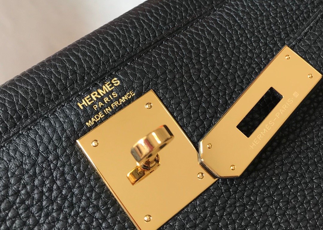 Hermes Kelly 28 Retourne Togo Black For Women 11in/28cm - Image 7