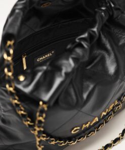 Chanel 22 Small Shoulder Bag 14.4in/ 37cm Black Gold Hardware For Women AS3260 B08037 94305 - Image 3